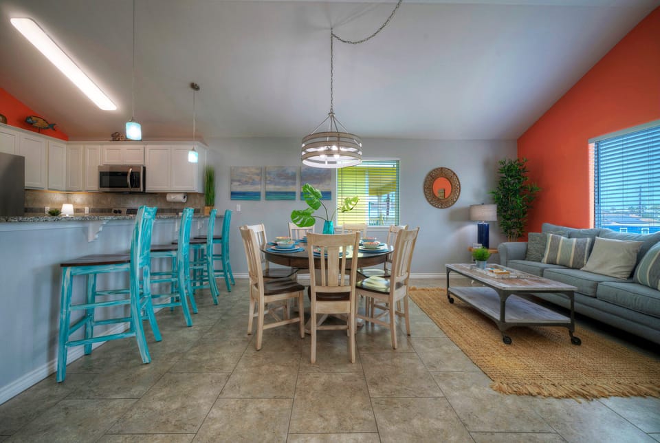 Indoor dining & living space.
