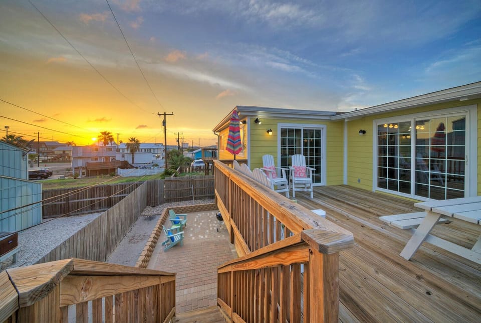 Private deck sunset.