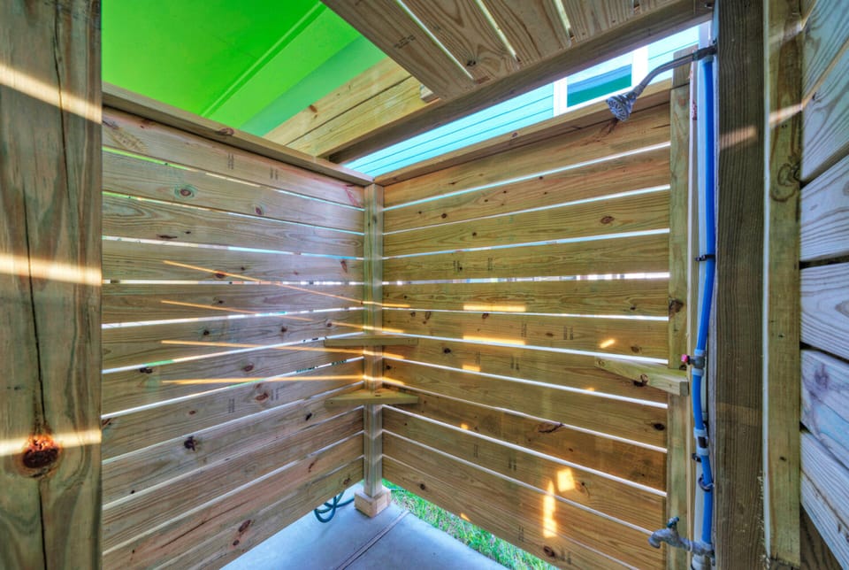 Outdoor shower.