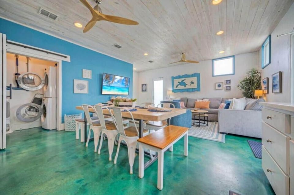 Dining area seats 8.