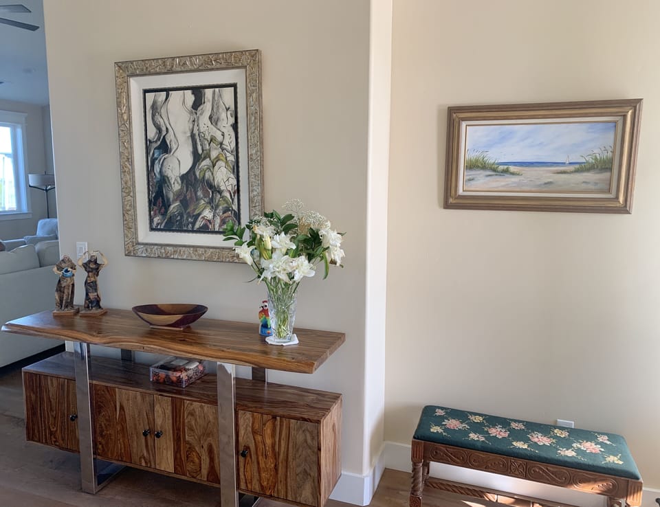 Entry live edge cabinet