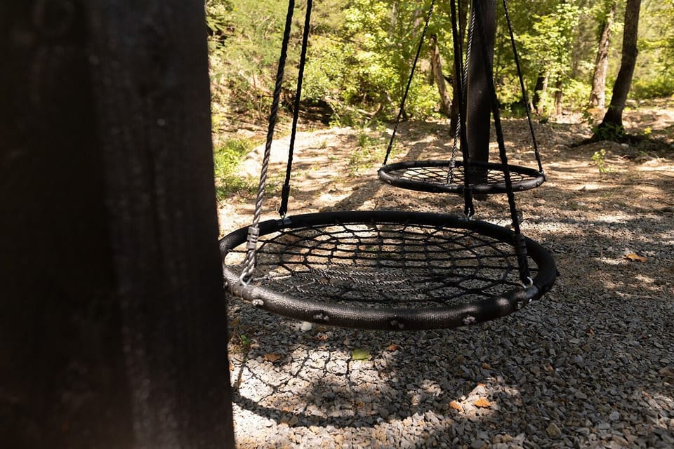 Outdoor swingset.