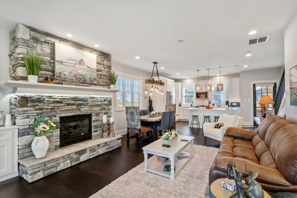 Gas Fireplace and Electric Reclining Sofa