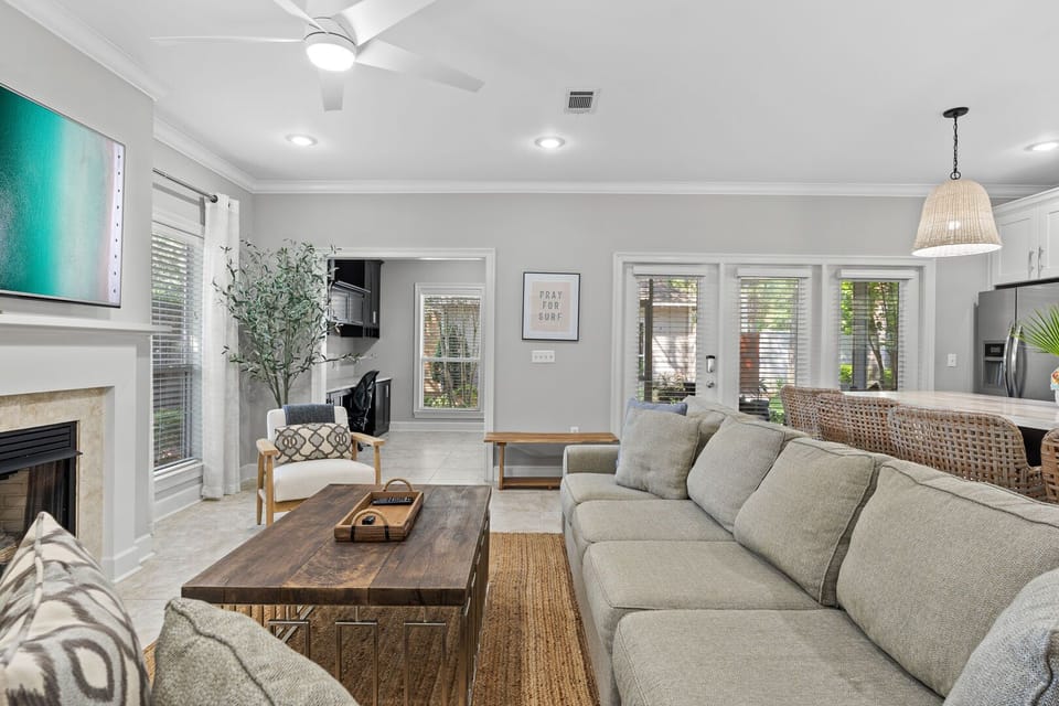 Bright and airy living space.