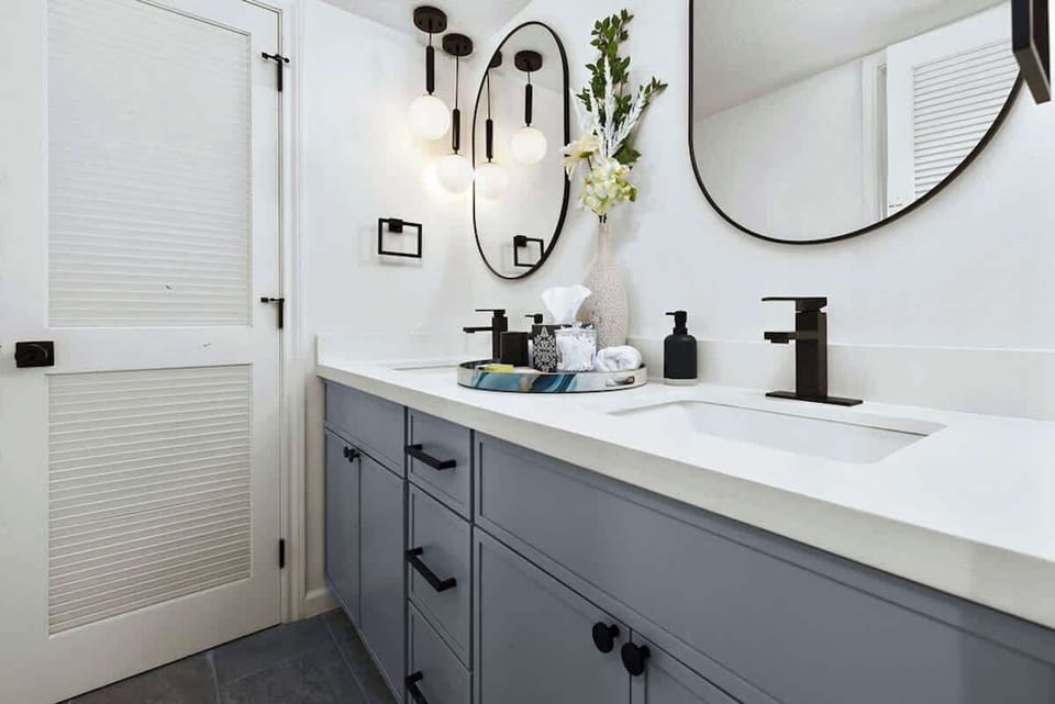 Recently remodeled full bathroom with updated finishes provides a fresh, comfortable space for guests and helps support larger groups during busy mornings.