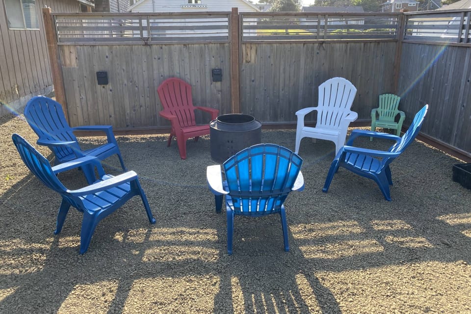 Get to know your neighbors while hanging out at the communal fire pit!