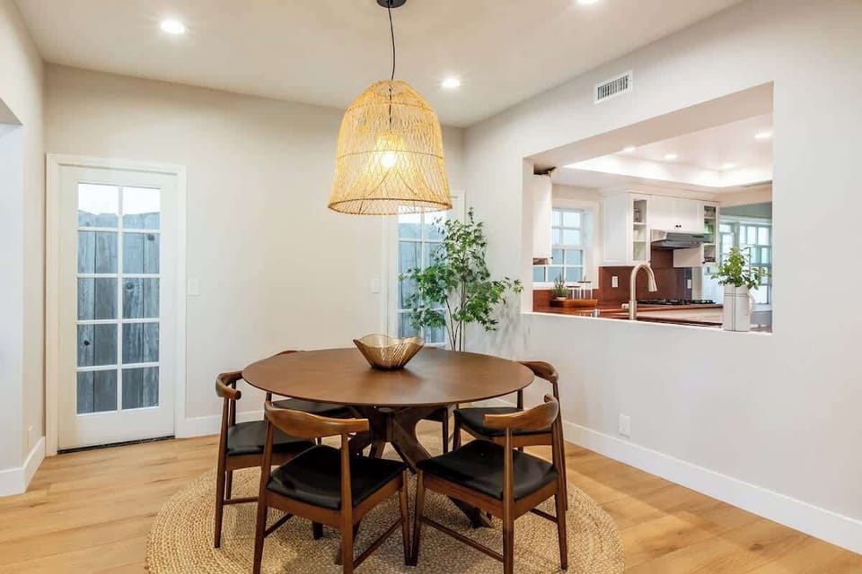 A relaxed, beautifully designed dining area ideal for morning coffee or dinner in.
