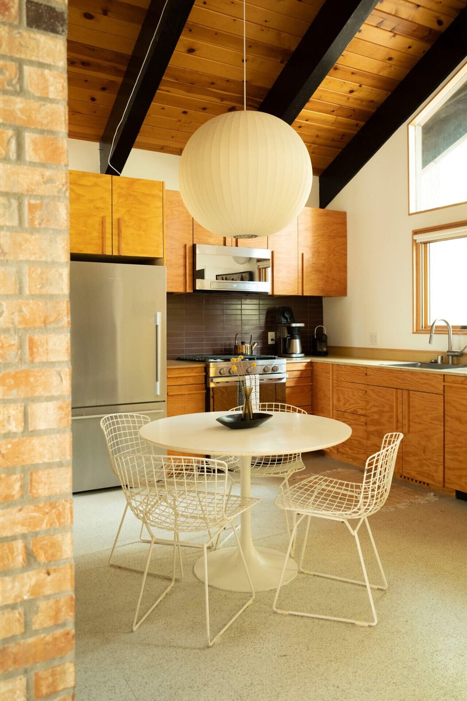 Recently remodeled kitchen with stainless appliances