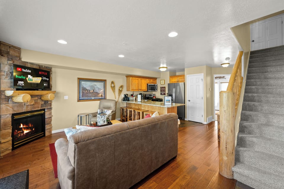The living room, freshly appointed with new furniture.
