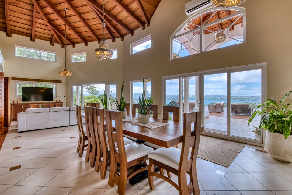 Enjoy meals together at Casa Grande’s large indoor dining table for 12.