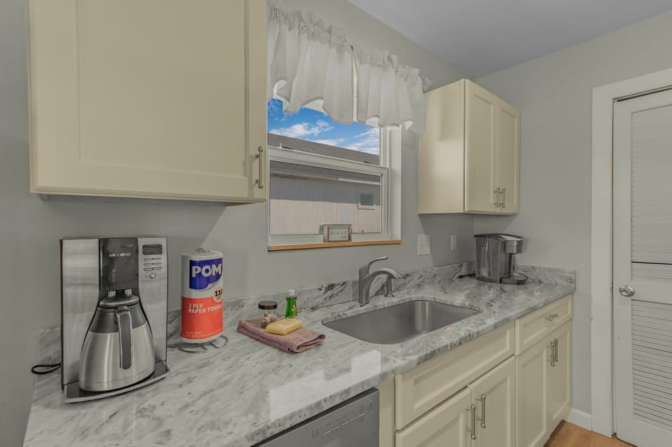 Well-equipped kitchen.