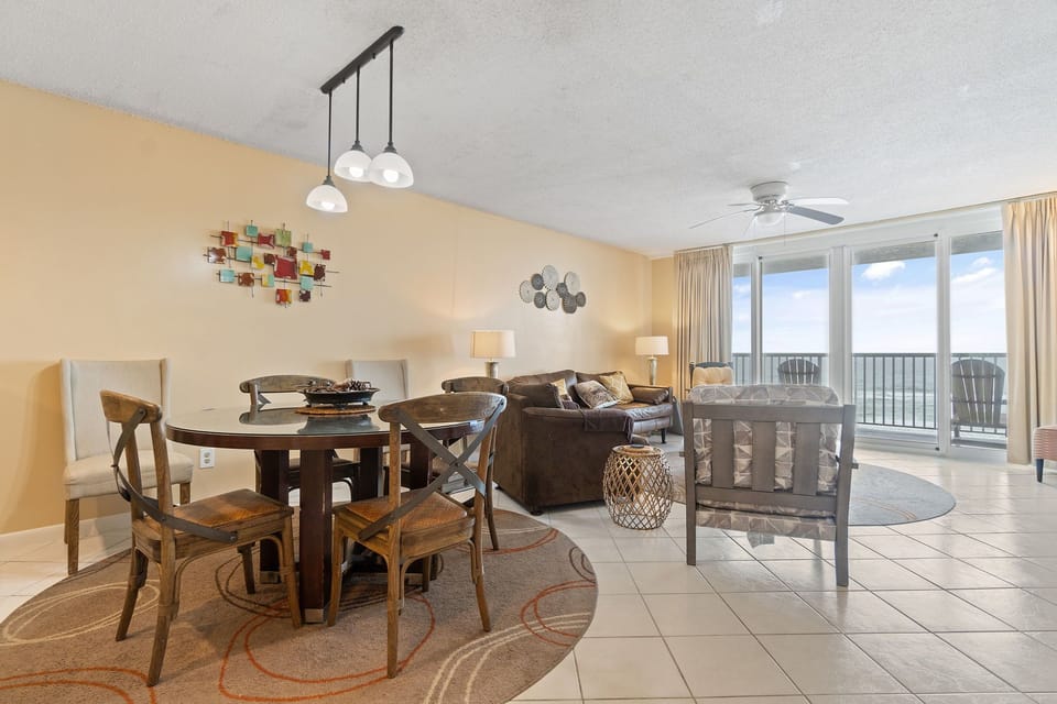 Dining area comfortably seats four