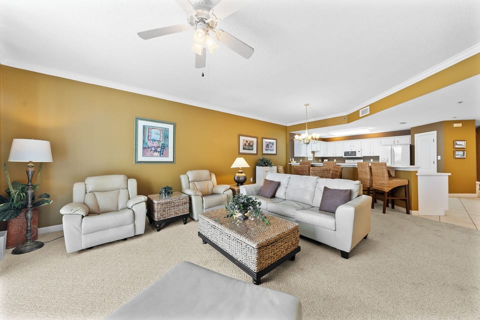 Living space featuring a sleeper sofa.