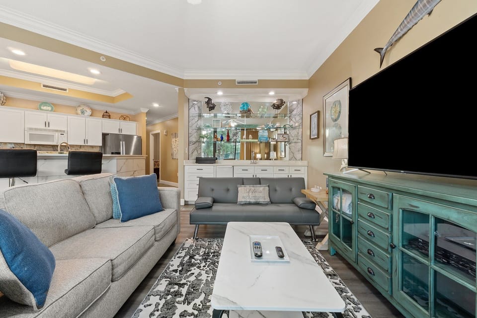 Make a sunset cocktail at the wet bar