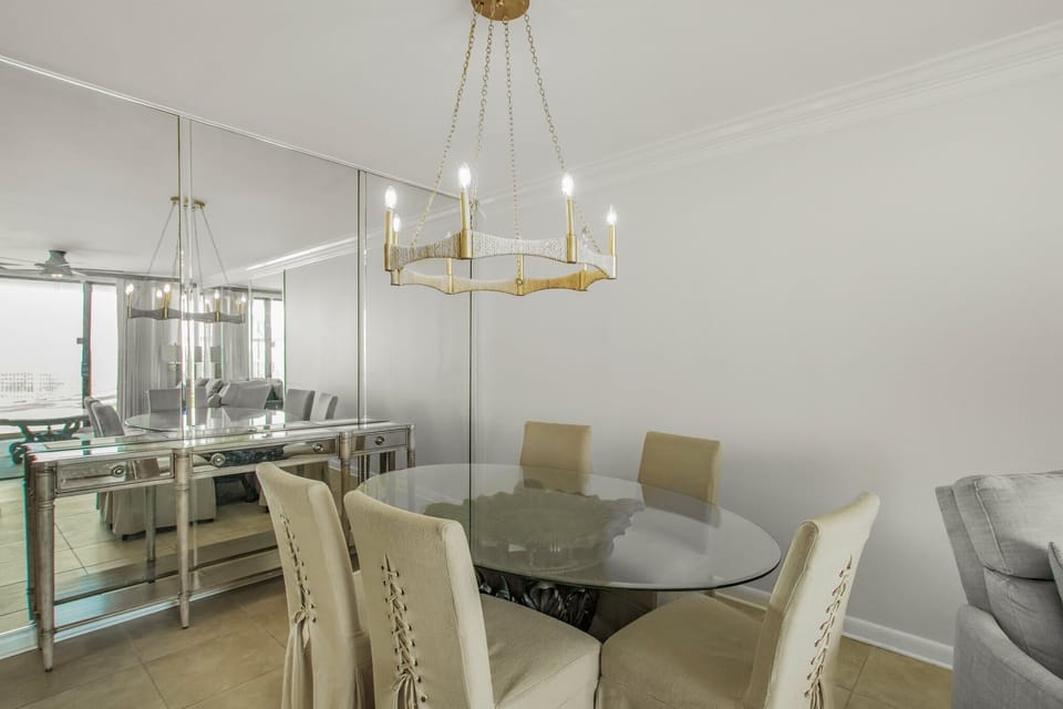 Savor a family dinner together with seating for six