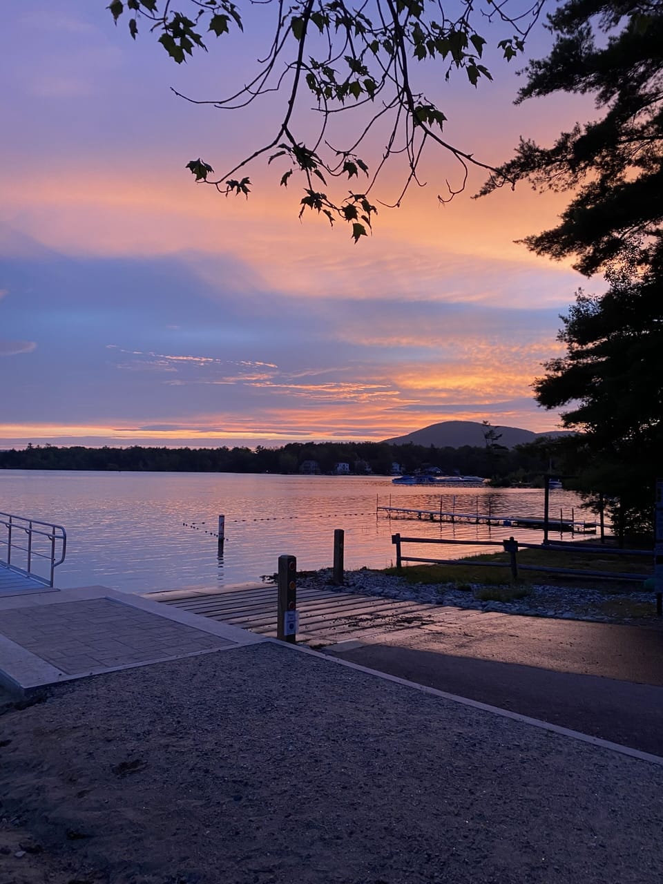 Sunset at close boat ramp/beach. Approx. 1/4 mi walk!