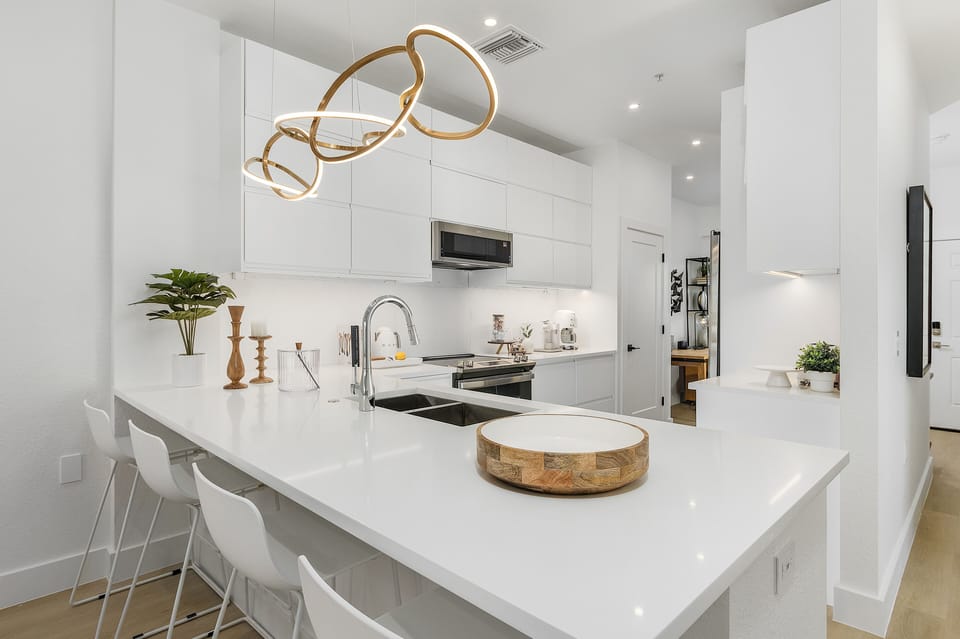 Completely re
novated kitchen (including appliances and lighting) - modern 