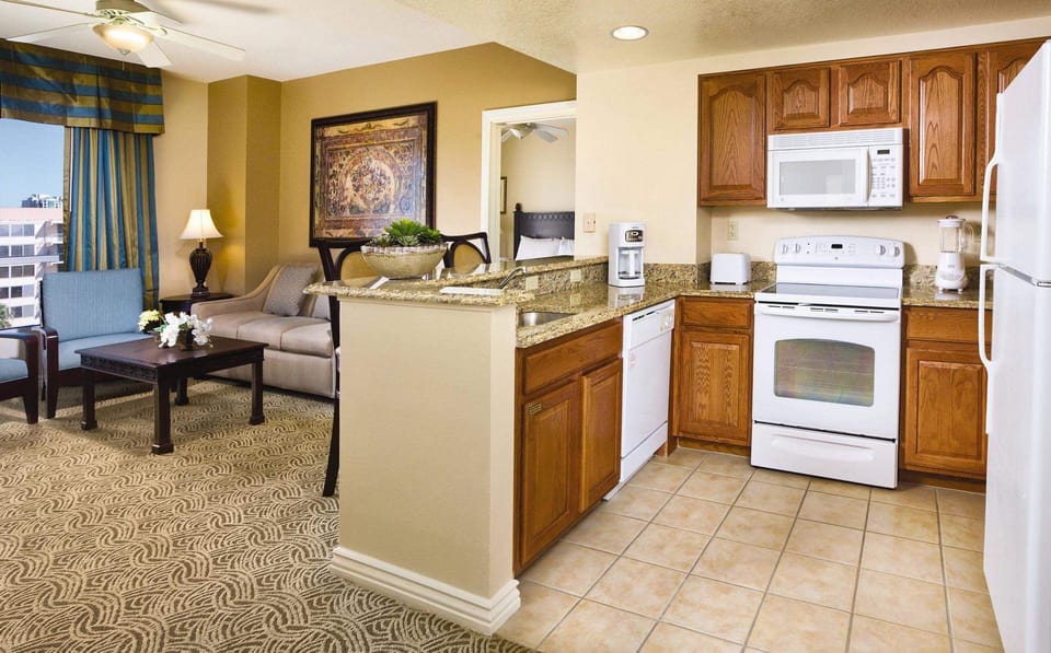 Living room and kitchen
