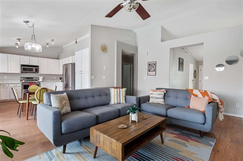 Lovely family room with a comfy sofa bed