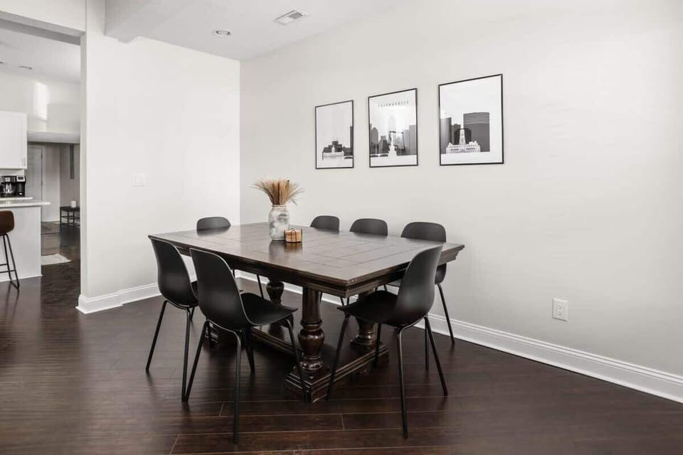 Seven seater dining table.