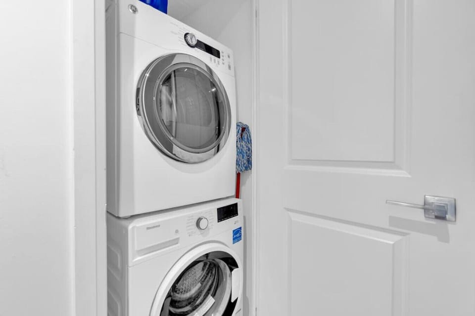 En suite washer and dryer should you need to get any laundry done.