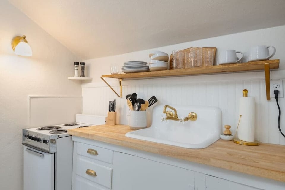 vintage kitchen with modern amenities