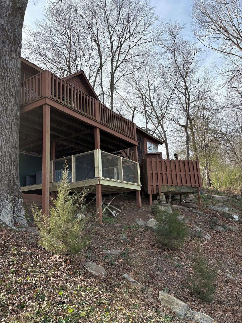 New bottom deck added January 2026 next to hot tub.