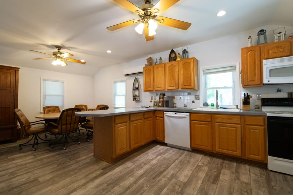 Open concept kitchen.