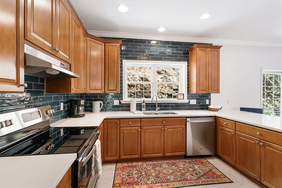 Open concept kitchen.