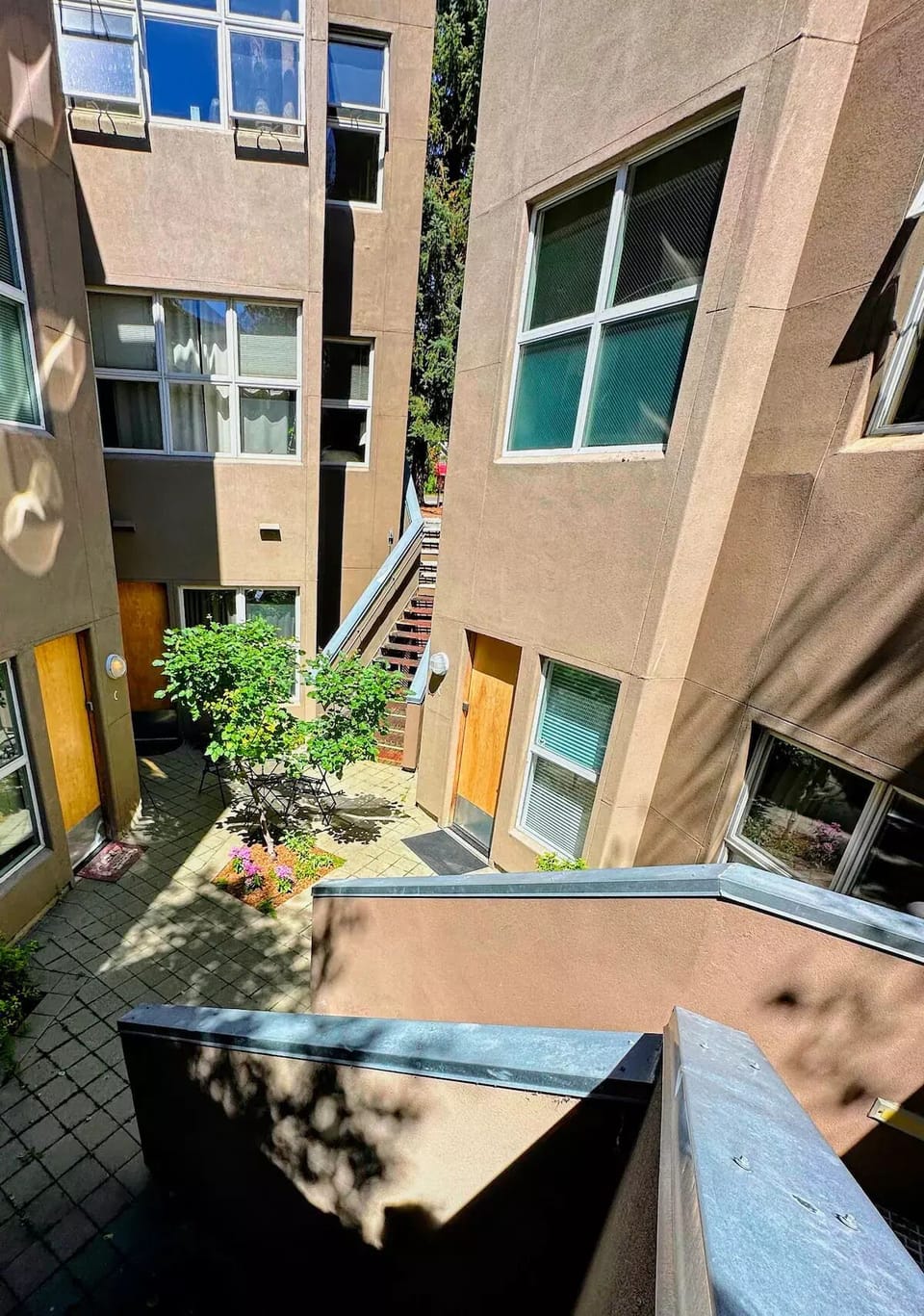 stairs down to unit