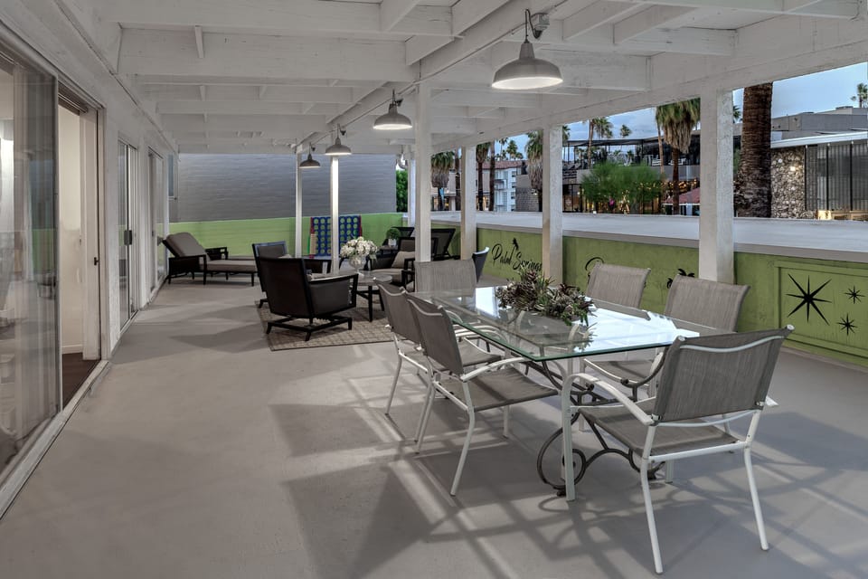 Patio facing downtown palm springs.