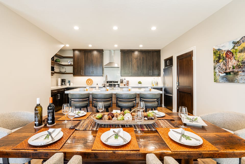 Kitchen with center island seating for 4