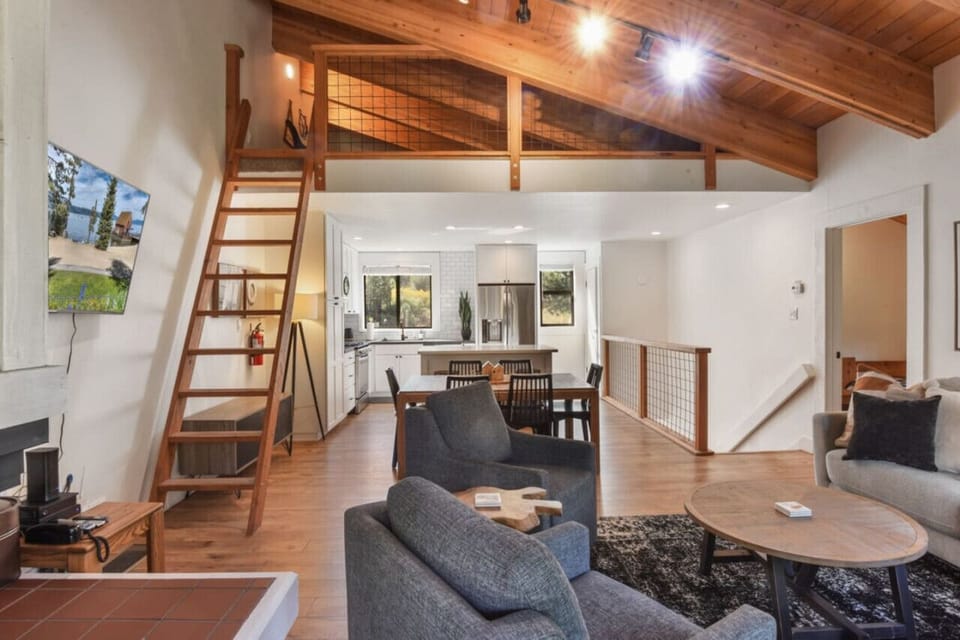 Open-concept living roomNote: Loft has very low ceilings and it is not suitable for small children. Please use at your own risk.