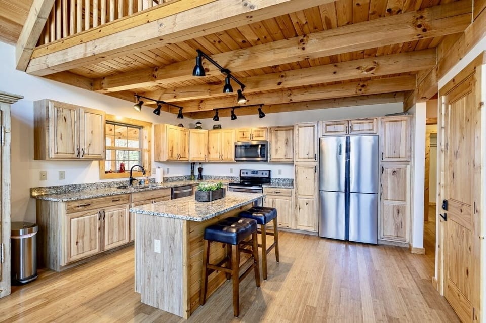 kitchen with island and multiple storage cabinets 