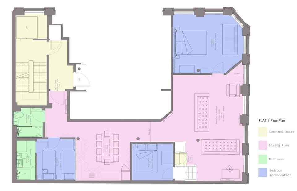 Floor Plan: Explore our stylish layout perfect for your next adventure in Manchester! With it`s own private entrance.