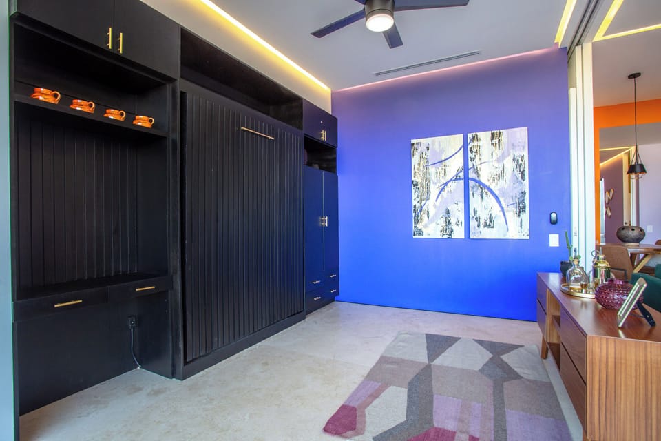 The murphy bed can be easily fold up to have more space