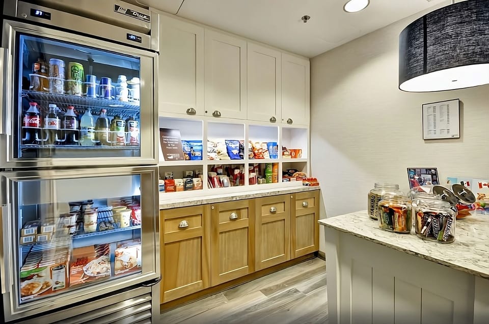 Grab late-night treats from the well-stocked snack market.
