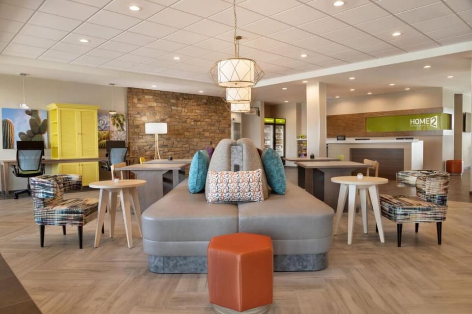 Settle into the airy lobby lounge for work or chats.
