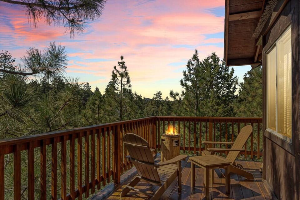 Firepit on the outside deck is the perfect spot to kick back and unwind.