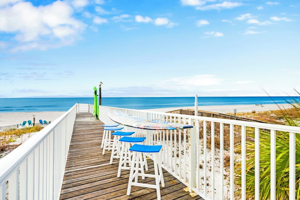 Bar seating on the boardwalk
