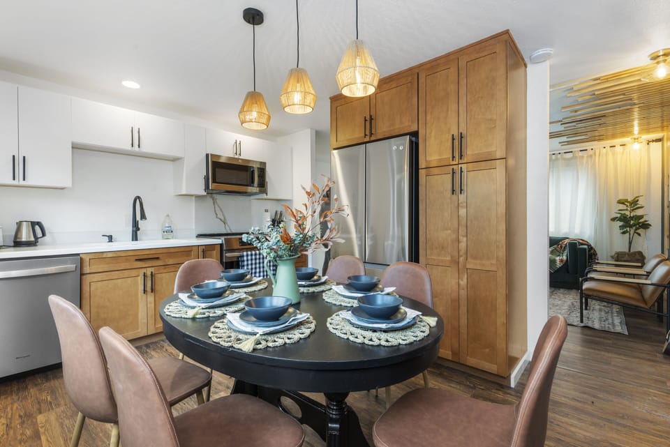Dining area and kitchen