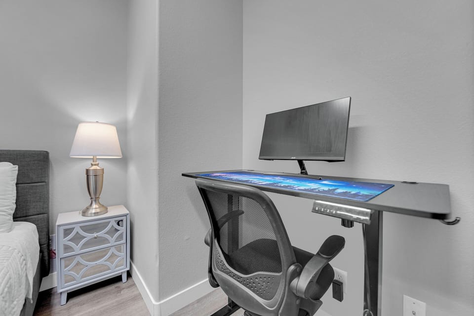 1st Floor Bedroom with Queen Bed & Adjustable Computer Desk
