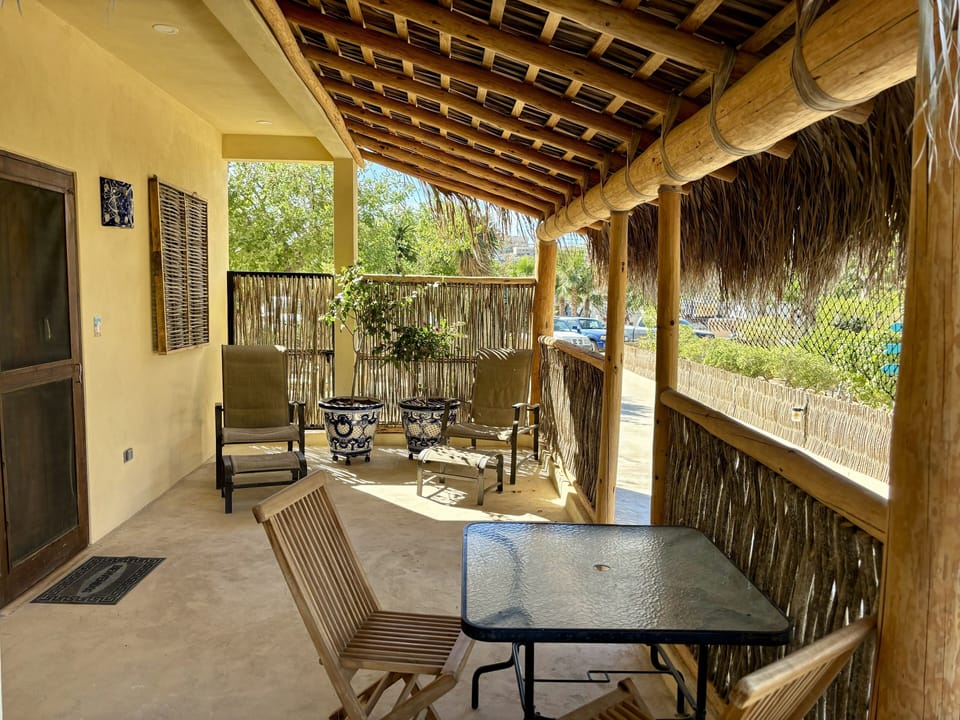 Outdoor hangout space, great for relaxing under the palapa in the shade
