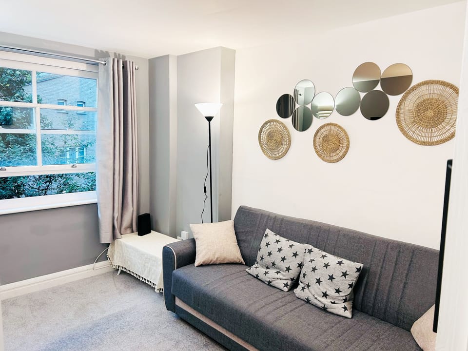 Living room with sofa bed and TV