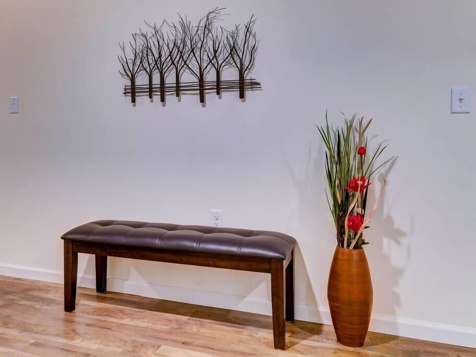 Downstairs bench