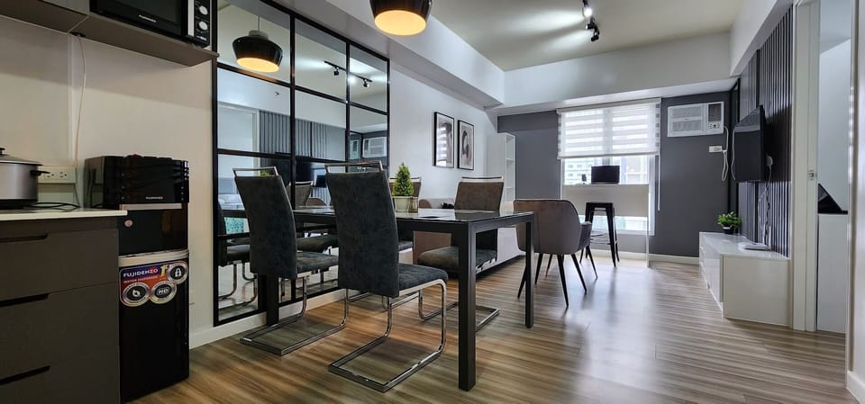 This expensive dining offers a generous expanse for gathering and meals.