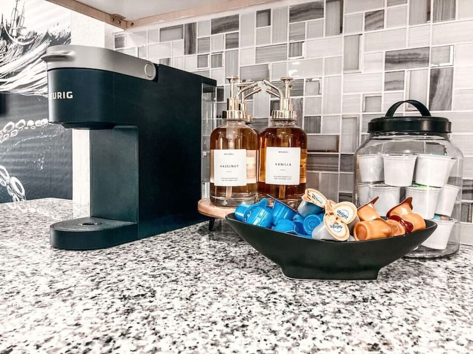 Our coffee bar stays fully stocked upon arrival!
