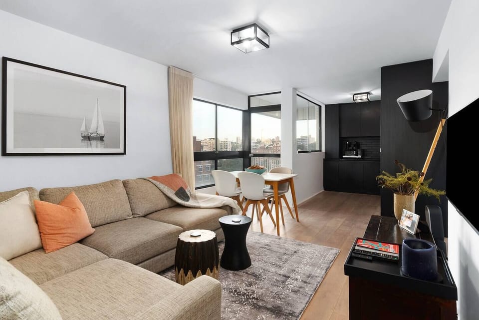 The plush living space has an oversized sofa and smart TV with free Wi-Fi catering to all your entertainment needs. 