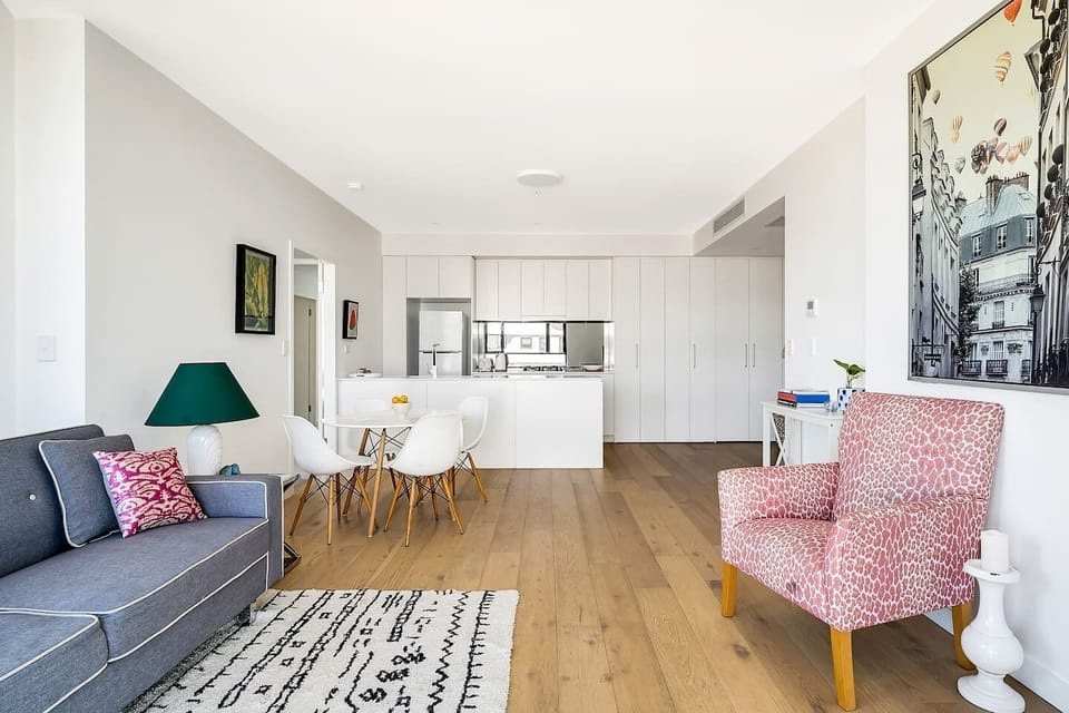 The open plan living and dining area creates a stylish space to spend your evening.