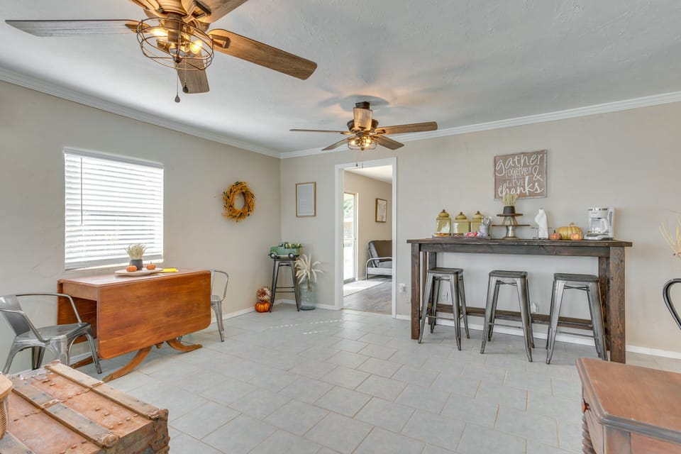 Dining Area | Dining Table | Dishware/Flatware | Coffee Bar w/ Coffee Maker